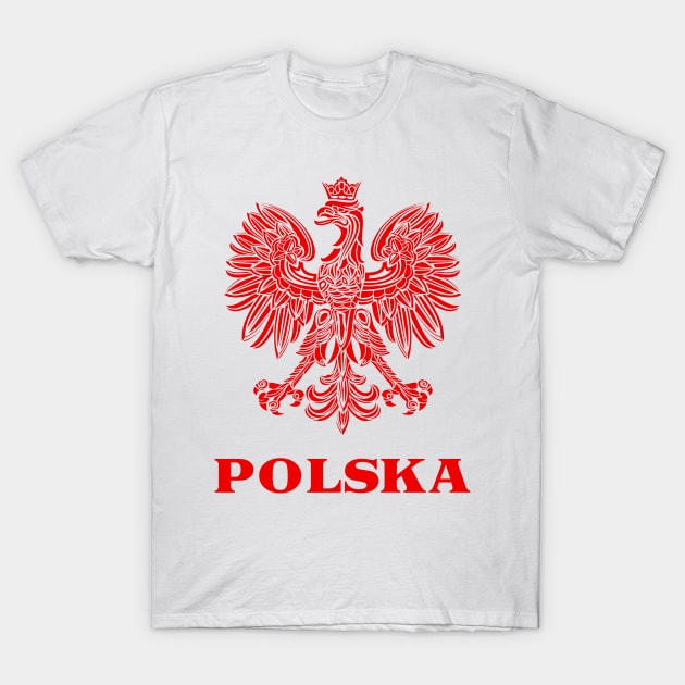 Vintage Style Poland/Polish Eagle Flag T-Shirt by DankFutura